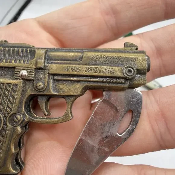 vintage Novelty Pocket Knife Knives Devil Girl Scout Gun Mini Revolver Purina - Picture 11 of 16